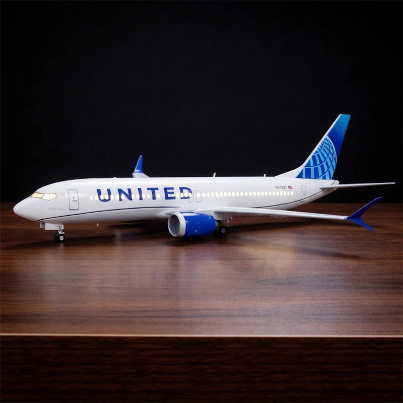 United Airlines Boeing 737 Premium Flugzeug-Displaymodell im Maßstab 1:85