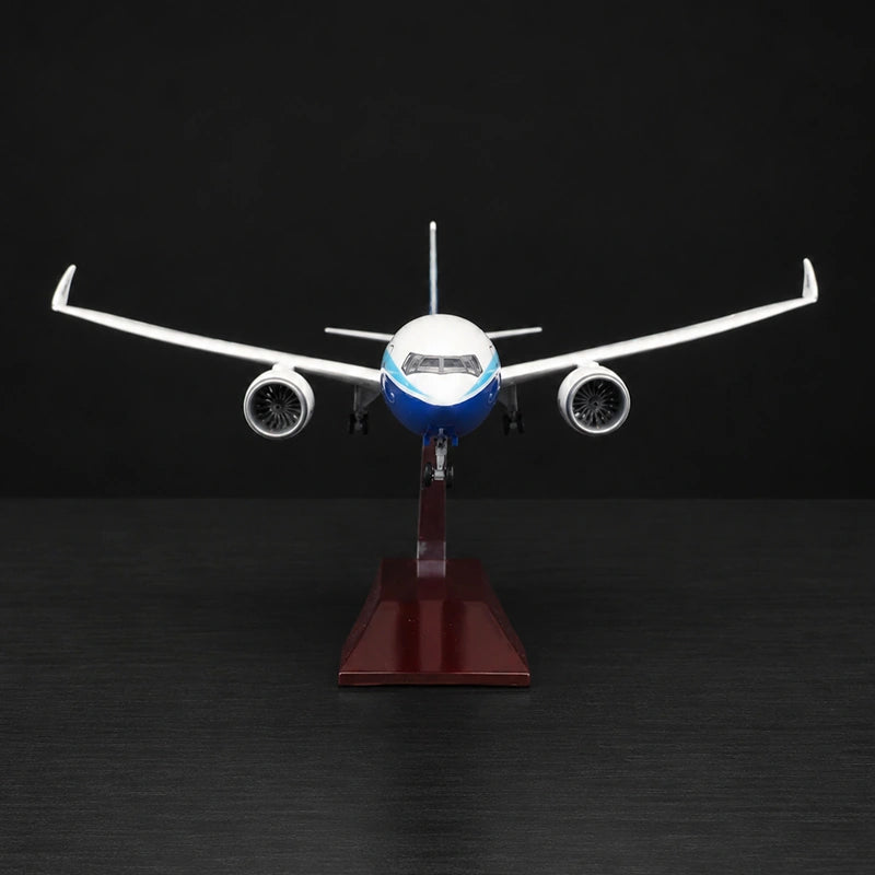Boeing 777-9 1:163 scale model airplane with detailed Boeing livery and folding wingtips