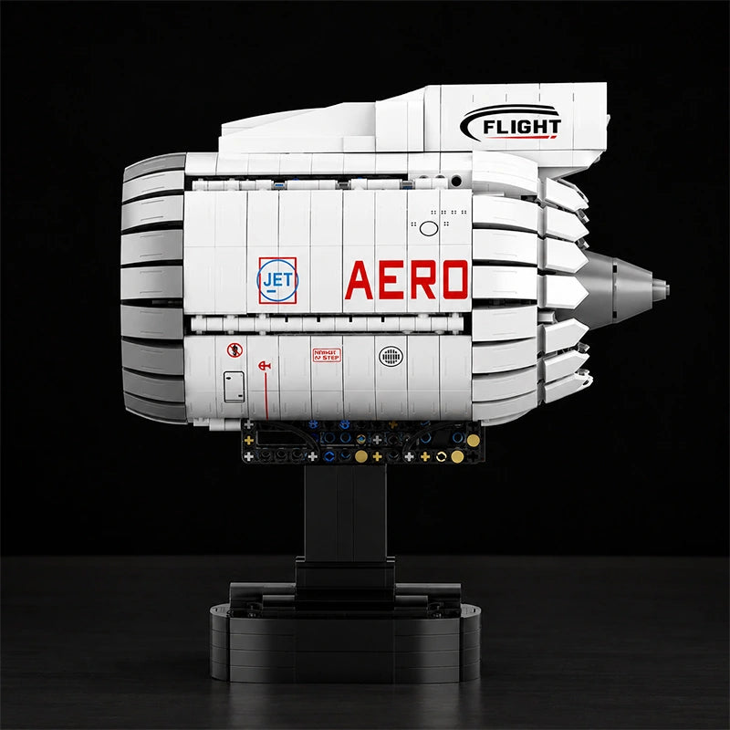 Side view of the 1813-piece aircraft turbofan engine model
