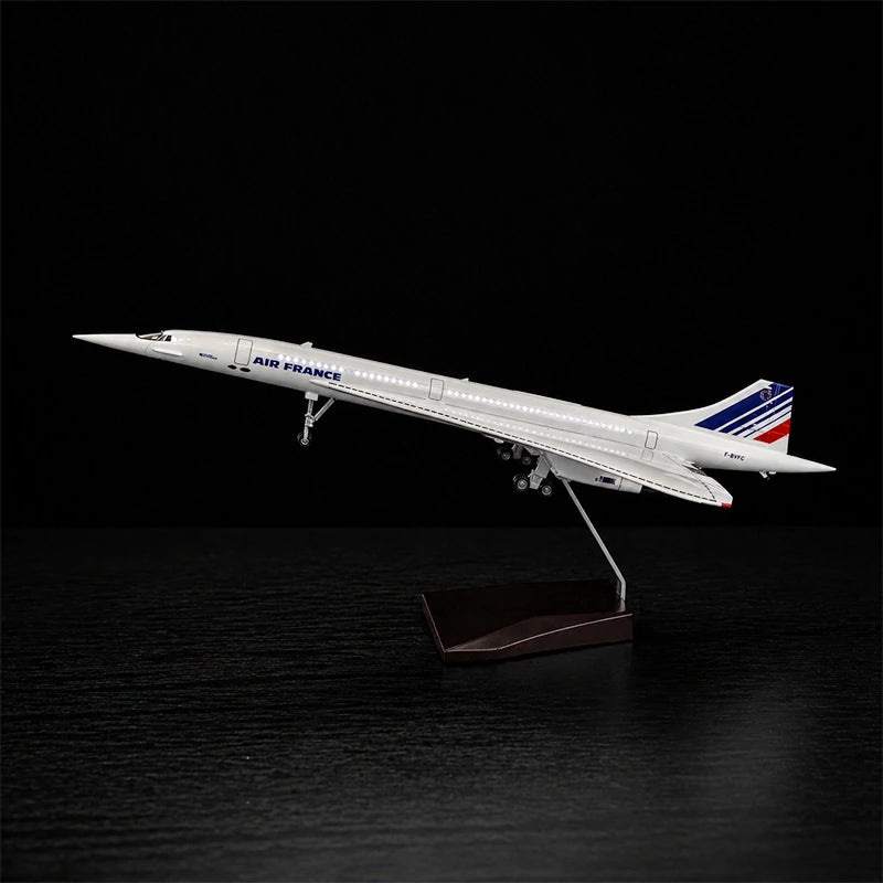 large scale Air France Concorde 1:125 model airplane F-BVFB with LED lights detailed aircraft display model