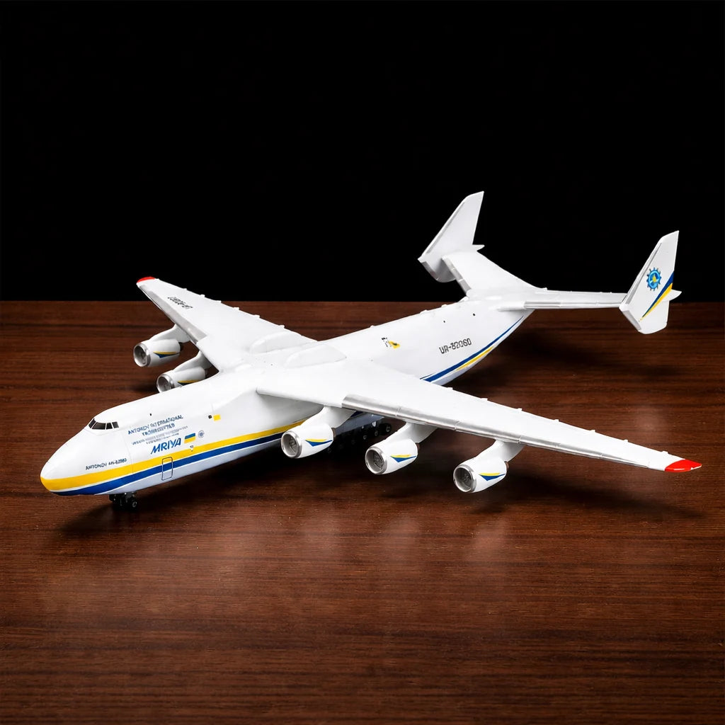 Antonov An-225 Mriya model aircraft 1:200 scale on display stand