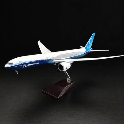 Boeing 777-9 1:163 scale model airplane with detailed Boeing livery and folding wingtips