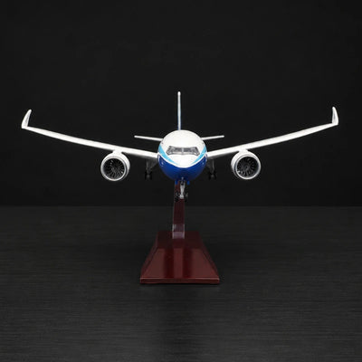 Boeing 777-9 1:163 scale model airplane with detailed Boeing livery and folding wingtips