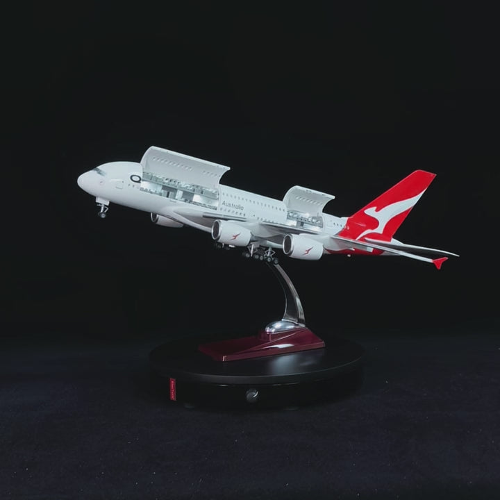 large scale Qantas A380 model airplane 1:160 with built-in LED lights detailed aircraft display model