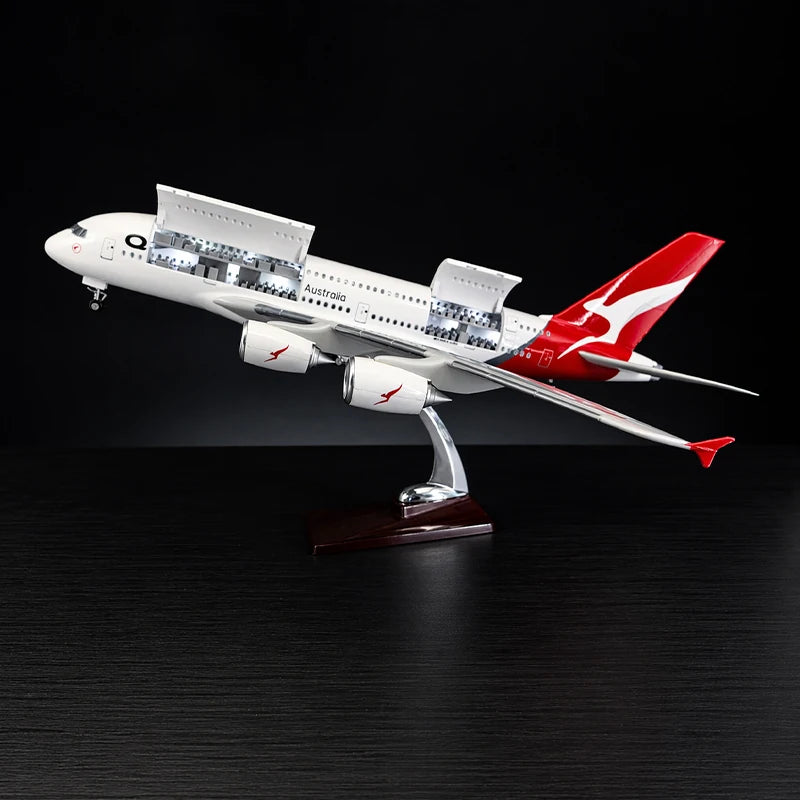 Rare 1:160 Qantas Airbus A380 Cutaway Model - Detailed Interior with LED Lights
