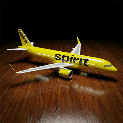 Spirit Airlines A320neo model airplane 1:80 scale collectible aircraft model with realistic details and LED lighting