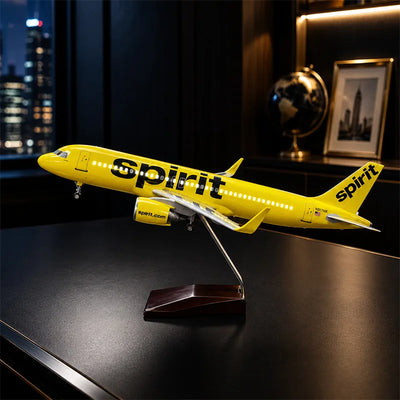 Spirit Airlines A320neo model airplane 1:80 scale collectible aircraft model with realistic details and LED lighting