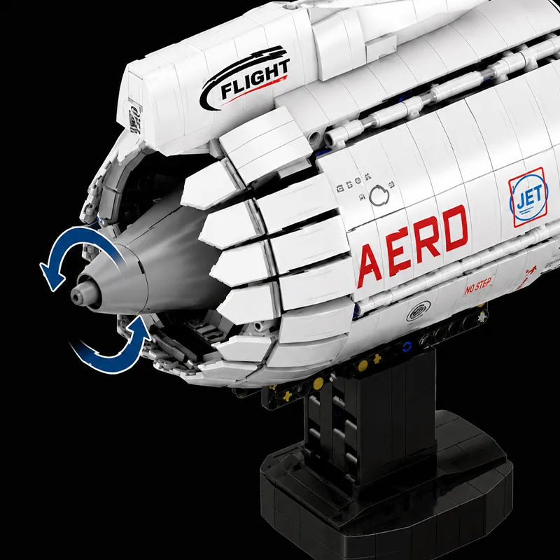 Rotating nose cone detail on the turbofan engine building kit