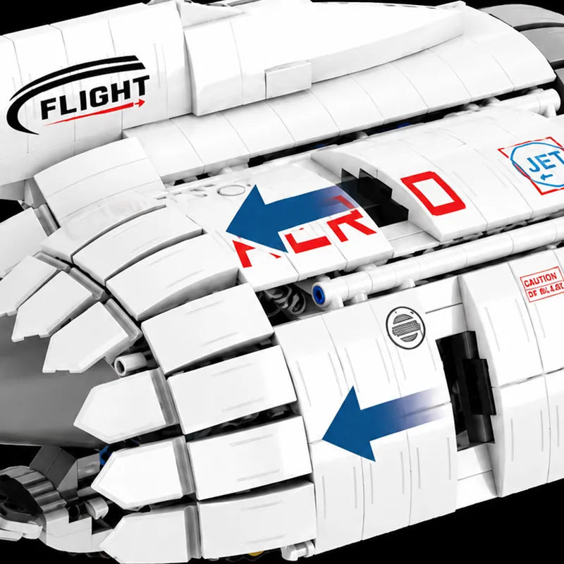 Opening shell panels and exterior markings on the engine model